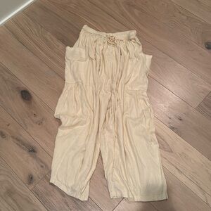 Free People Quinn Pants Slouchy Natural Seed Pearl Wide Legs M